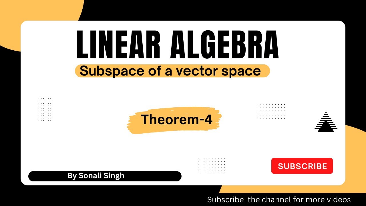 Linear Algebra (Lec-09) | Vector space | Subspace