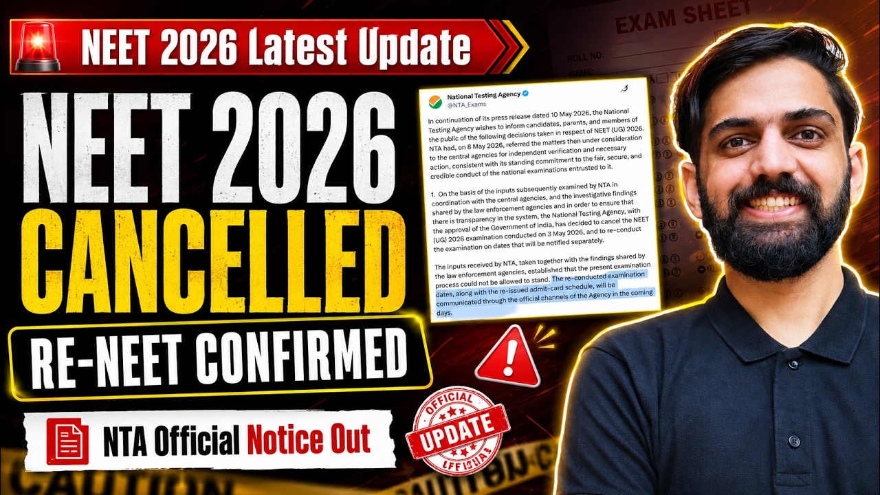 NEET 2026 Cancelled and Re-NEET Confirmed NTA Official Notice Out | NEET 2026 Latest Update