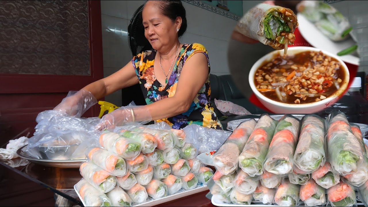 Gỏi Cuốn Tôm Thịt Dì Tư Luôn Bán Hết Sớm Bởi Vị Mắm Nêm Cực Ngon và Sạch Sẽ | Đi Đâu Ăn Gì