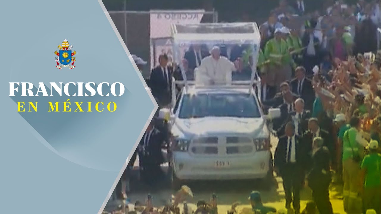 Papa Francisco llega al estadio Víctor Manuel Reyna en Tuxtla Gutiérrez