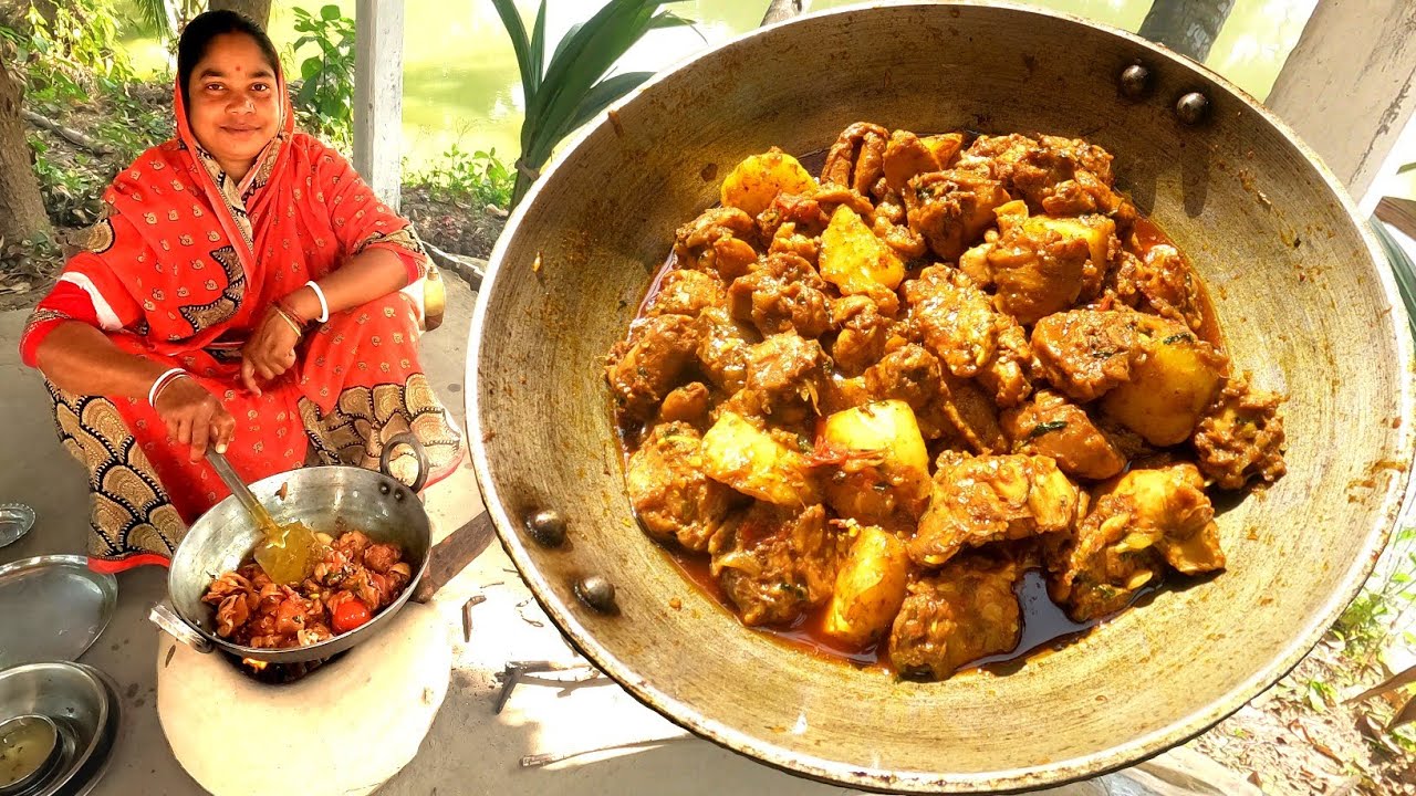 জল ছাড়া মায়ের হাতে স্পেশাল স্বাদের চিকেন কষা রান্না | Chicken Curry Recipe 