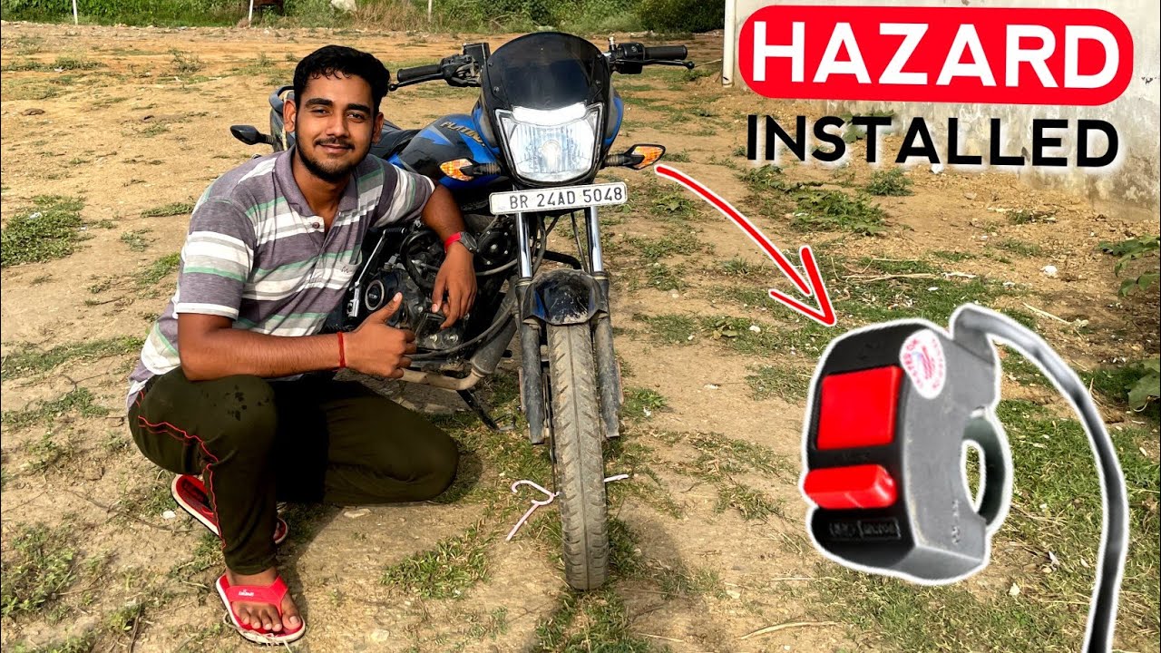 मात्र ₹150 में ही शौख पूरे हो गए 😂 HAZARD Switch INSTALLED Our Platina 110 👍