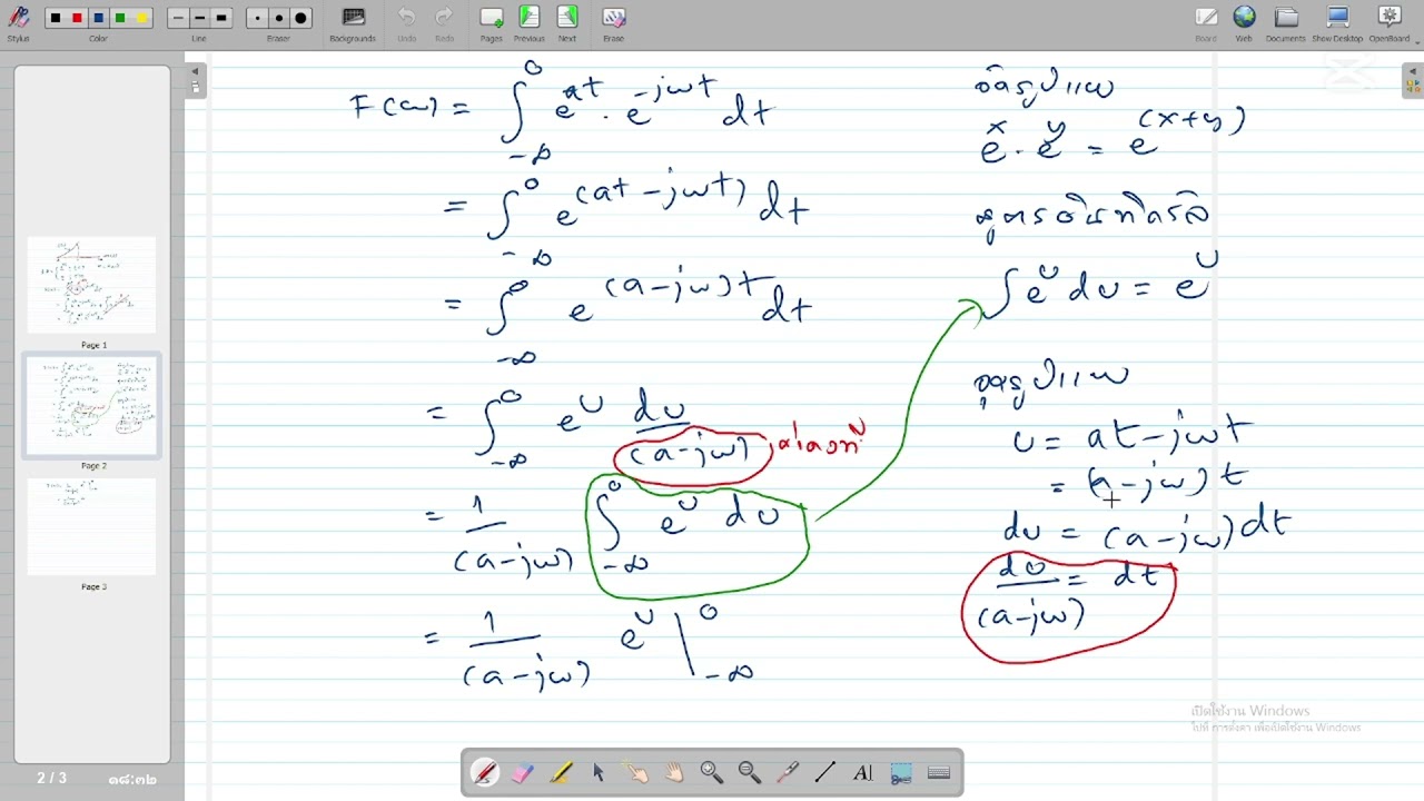 การแปลงฟูเรียร์สัญญาณexp(at)