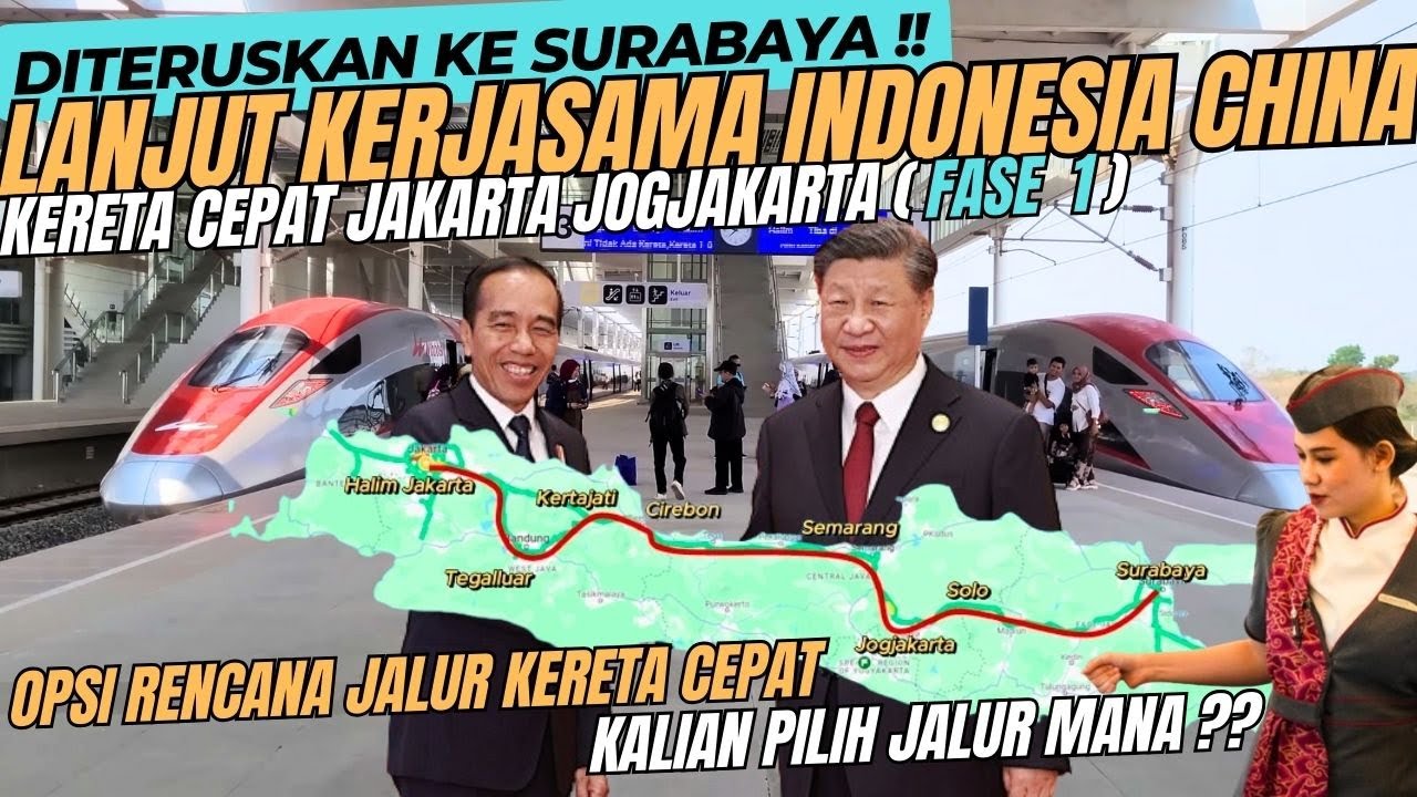 DITERUSKAN Ke SURABAYA Bersama CHINA !! Fase 1 KERETA CEPAT Sampai JOGJAKARTA & Rencana JALURNYA