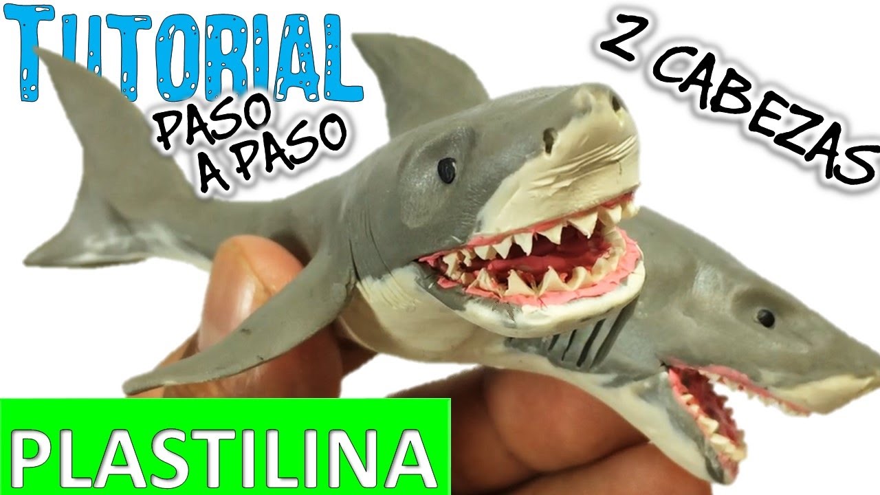 ✅COMO HACER UN TIBURON DE  PLASTILINA DE 2 CABEZAS PASO A PASO ✅ MI MUNDO DE PLASTILINA