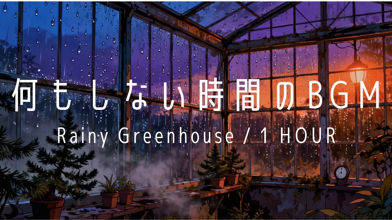 【1 HOUR】Rainy Greenhouse 🌧️ Lofi Beats for A Quiet Evening｜雨上がりの温室と、何もしない休息のためのBGM
