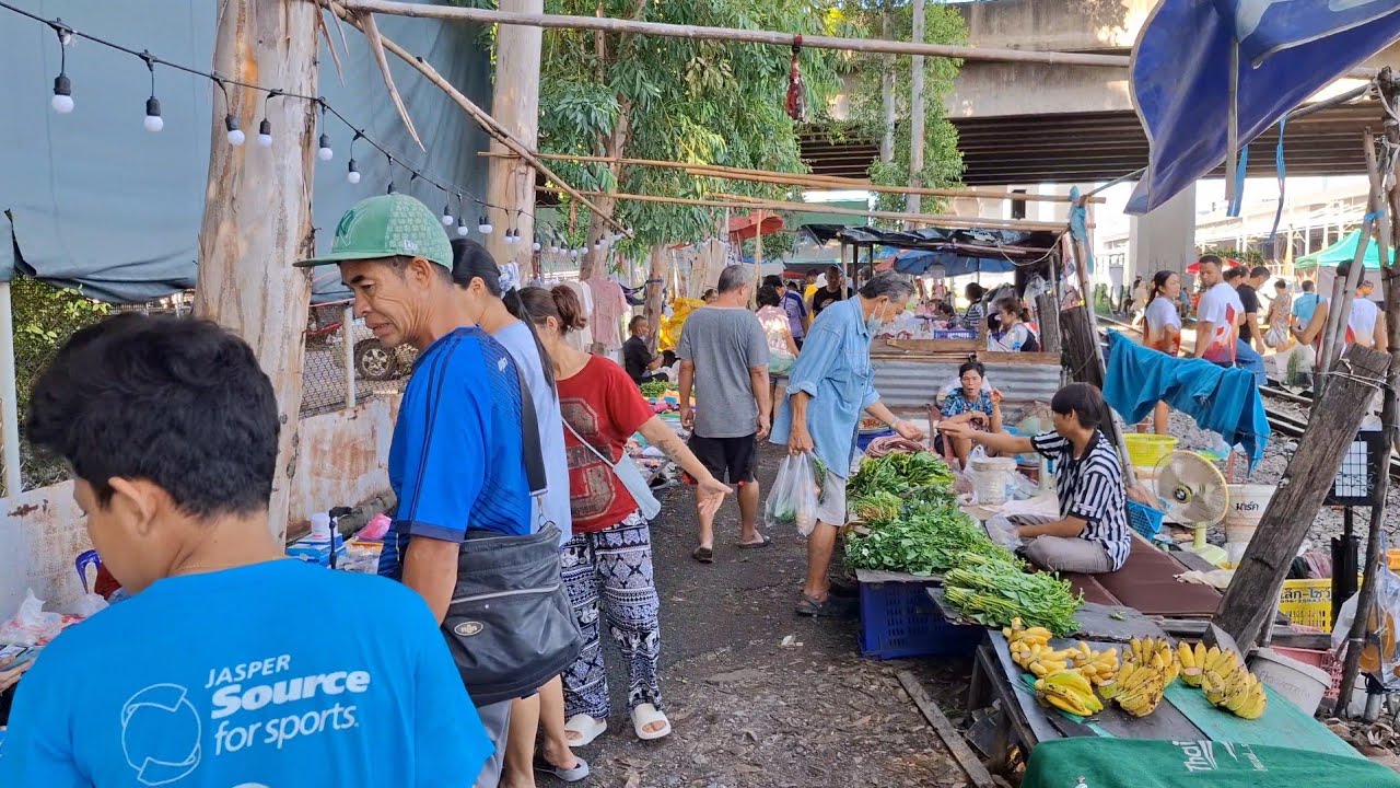 Railway market in Bangkok, Thailand