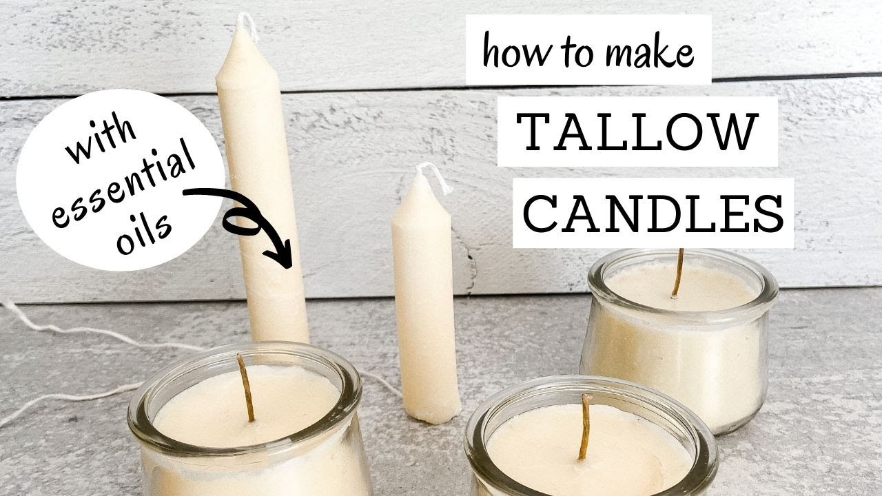 DIY Tallow Candles Recipe | HOW TO MAKE TALLOW CANDLES WITH ESSENTIAL OILS | Bumblebee Apothecary
