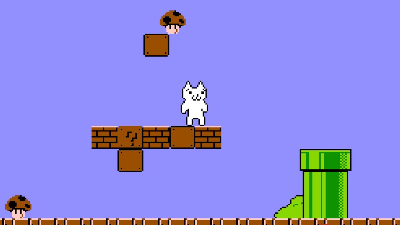 Syobon Action Recreated in Super Mario Bros  NES Game & Builder Gameplay