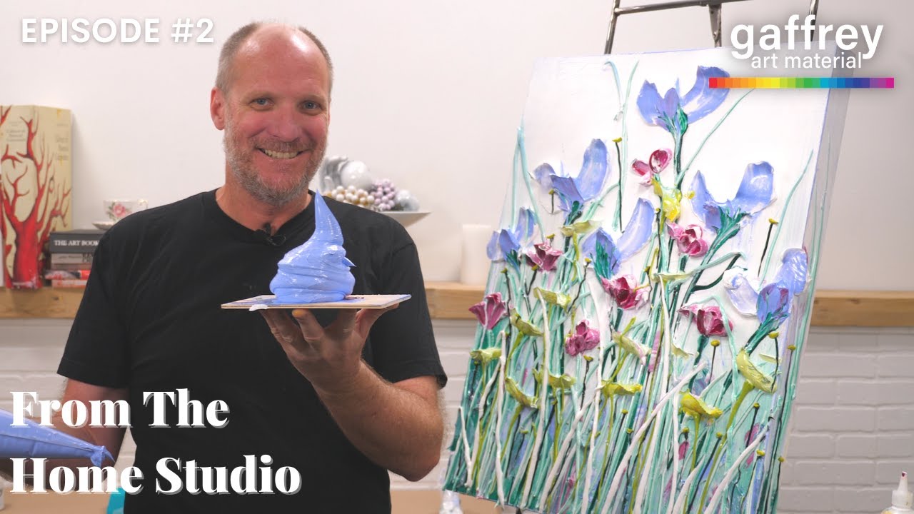 How to Paint Wildflowers | Sculptural Acrylic painting | Justin Gaffrey