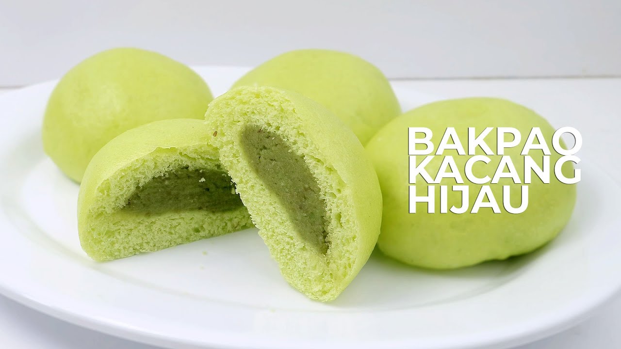 BAKPAO PANDAN ISI KACANG HIJAU // STEAMED BUN WITH MUNG BEAN FILLING