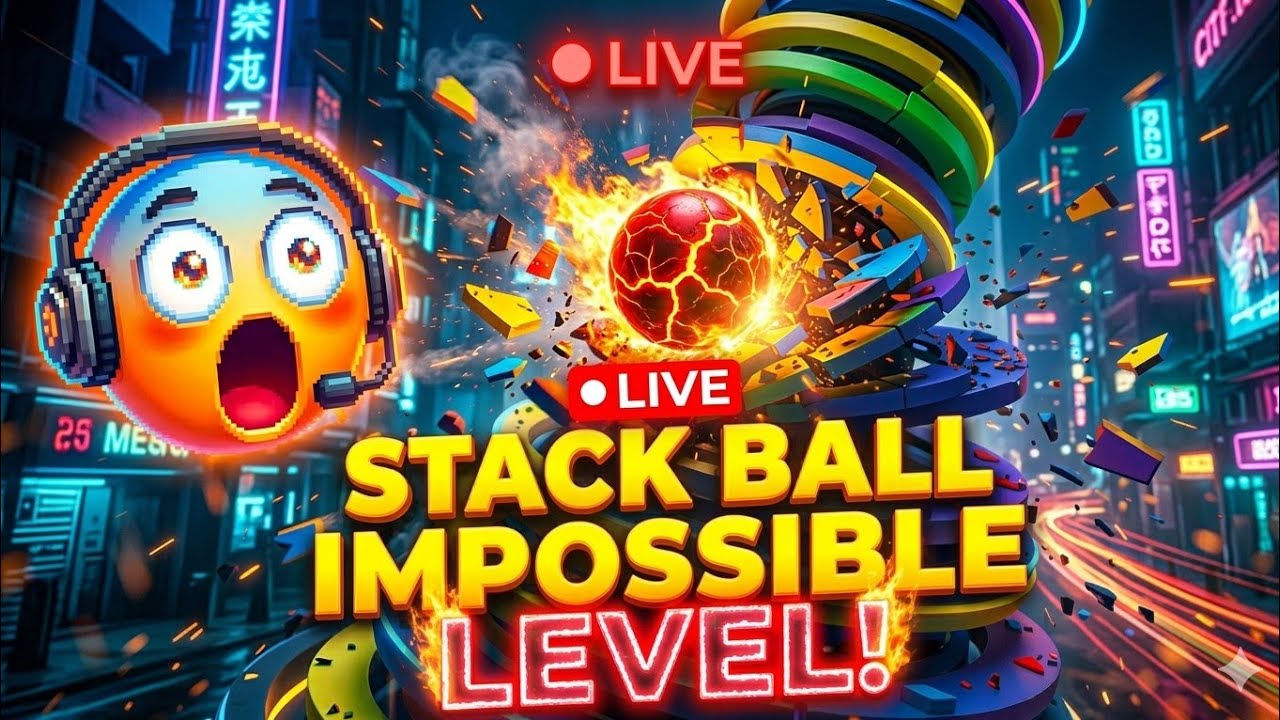 🔴 Stack Ball LIVE Gameplay | Impossible Level Challenge 😱