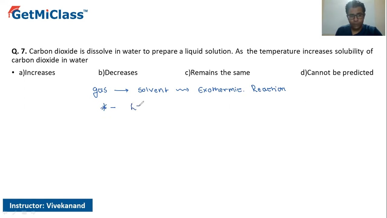 Carbon Dioxide Solubility Explained In detail JEE 12th Chemistry Solutions