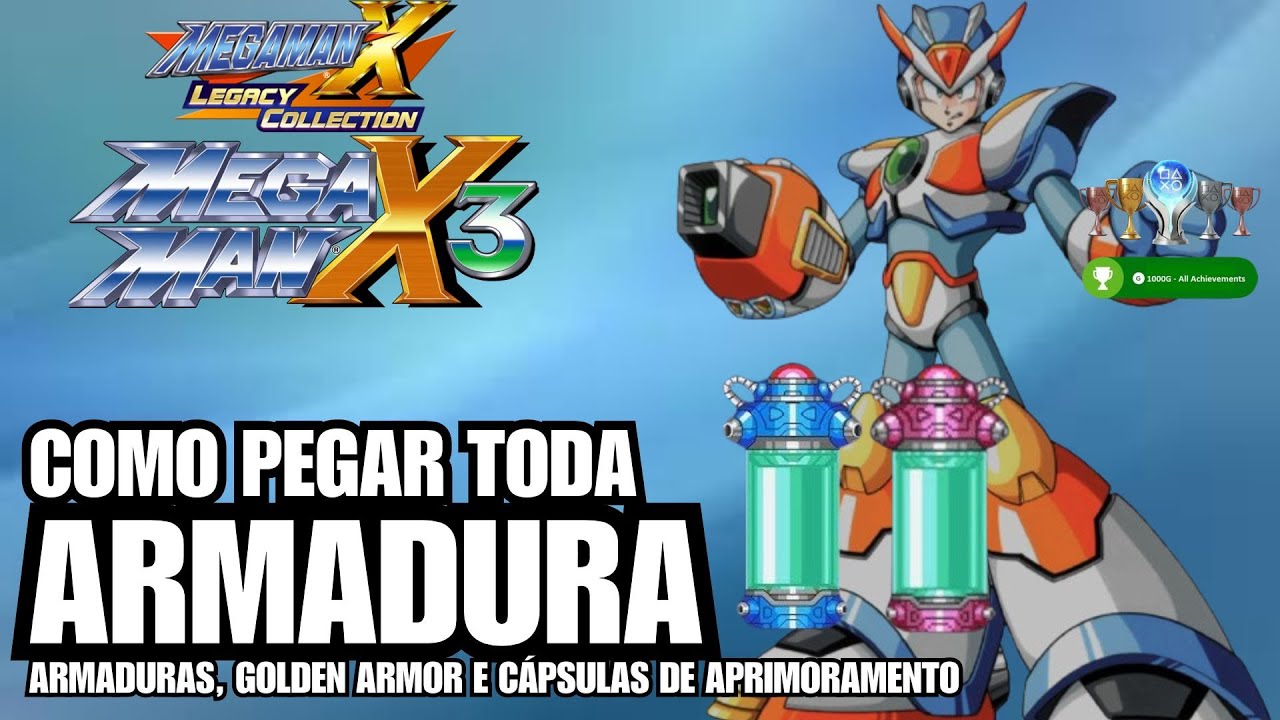 MEGAMAN X LEGACY COLLECTION 1 | MEGAMAN X3 |ARMADURA DOURADA/TODAS PARTES ARMADURA |SEM COMENTÁRIOS🏆