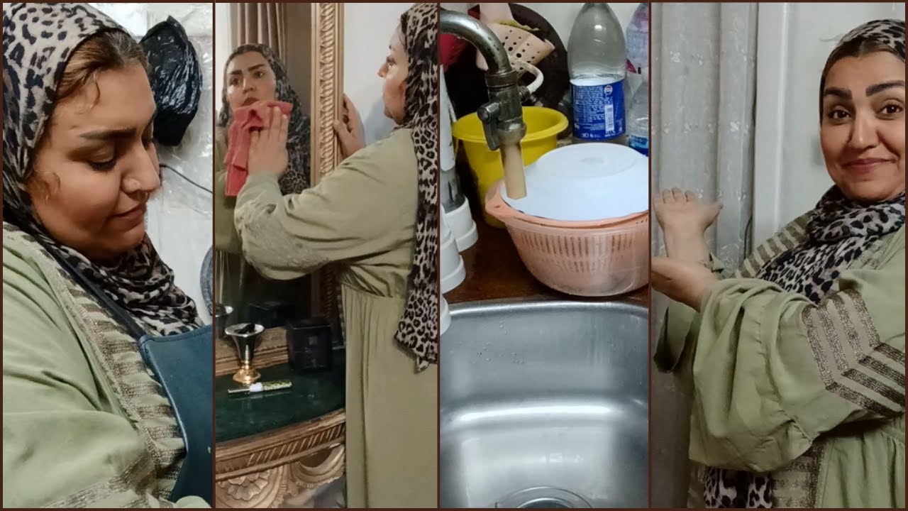 روتين تنضيف البيت بالكامل وغسيل مواعين ونشر غسيل مع كثير من الرغي 😉😂👌