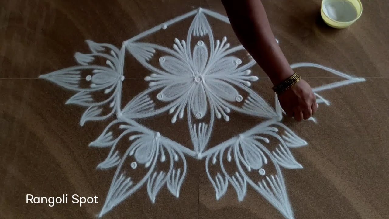 Monday Morning Special Lotus Design Rangoli  ||  Rangoli Spot