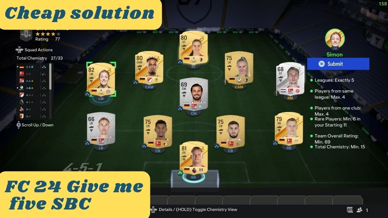 FC 24 (FIFA 24) - Give me five SBC | Hybrid Leagues | cheap solution