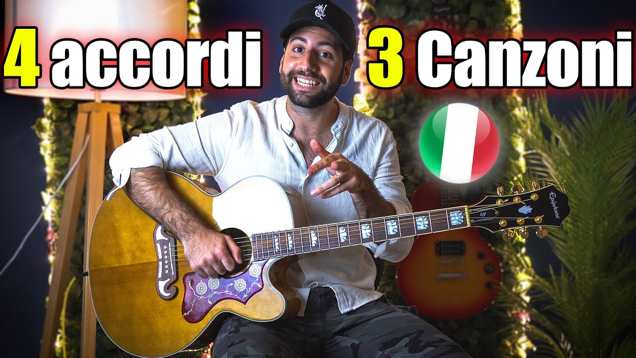 4 Accordi 🎸 3 Canzoni Italiane 🇮🇹 alla Chitarra!
