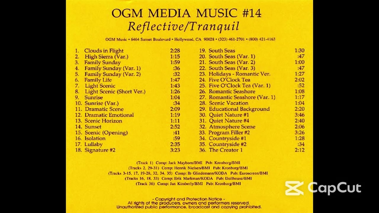 OGM Media Music #14 - PRO MED 14 - Reflective / Tranquil