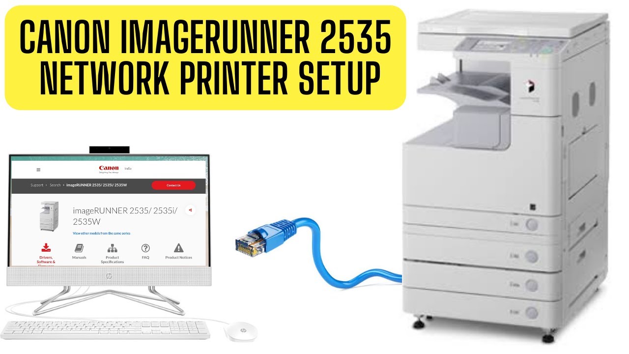 Canon Imagerunner 2525 Network Printer Setup | How To Installation Canon IR 2535 in Lan Connection |
