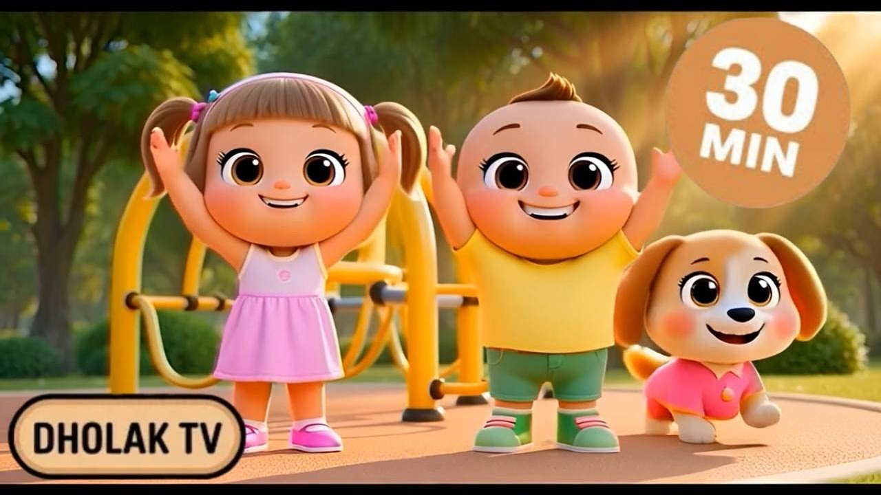 Head Shoulders Knees & Toes + More Nursery Rhymes | 30 Minutes Kids Songs | Dholak TV