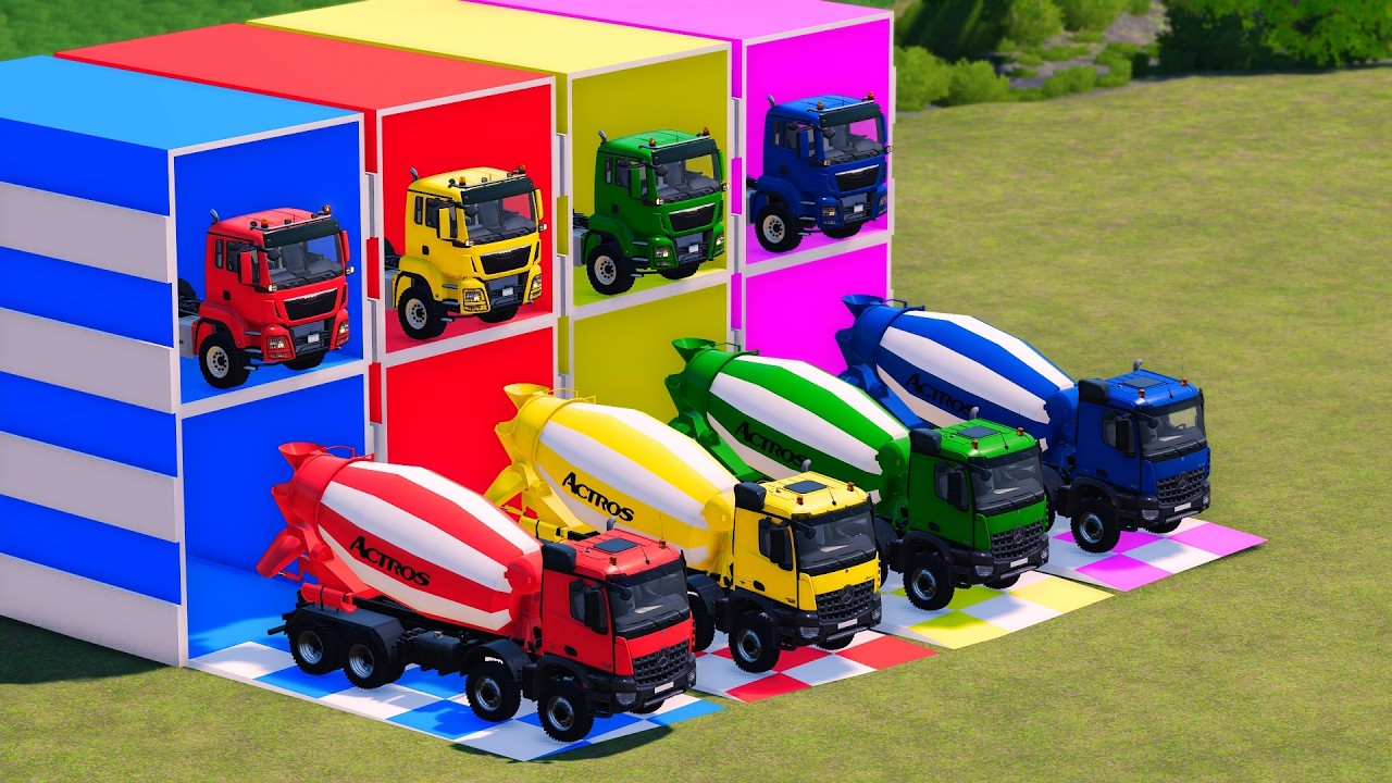 TRANSPORTING BUS, POLICE CARS, DUMP TRUCK, BOX TRUCK, FIRE TRUCK WITH SCANIA TRUCK - FS22 #11