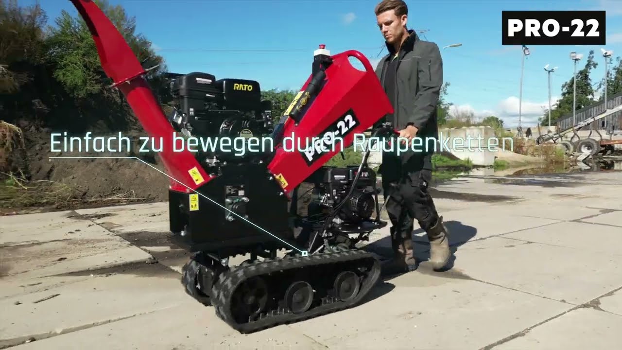 PRO-22 S7R H&auml;cksler auf Raupen - Benzin / Max. Astst&auml;rke 125 mm