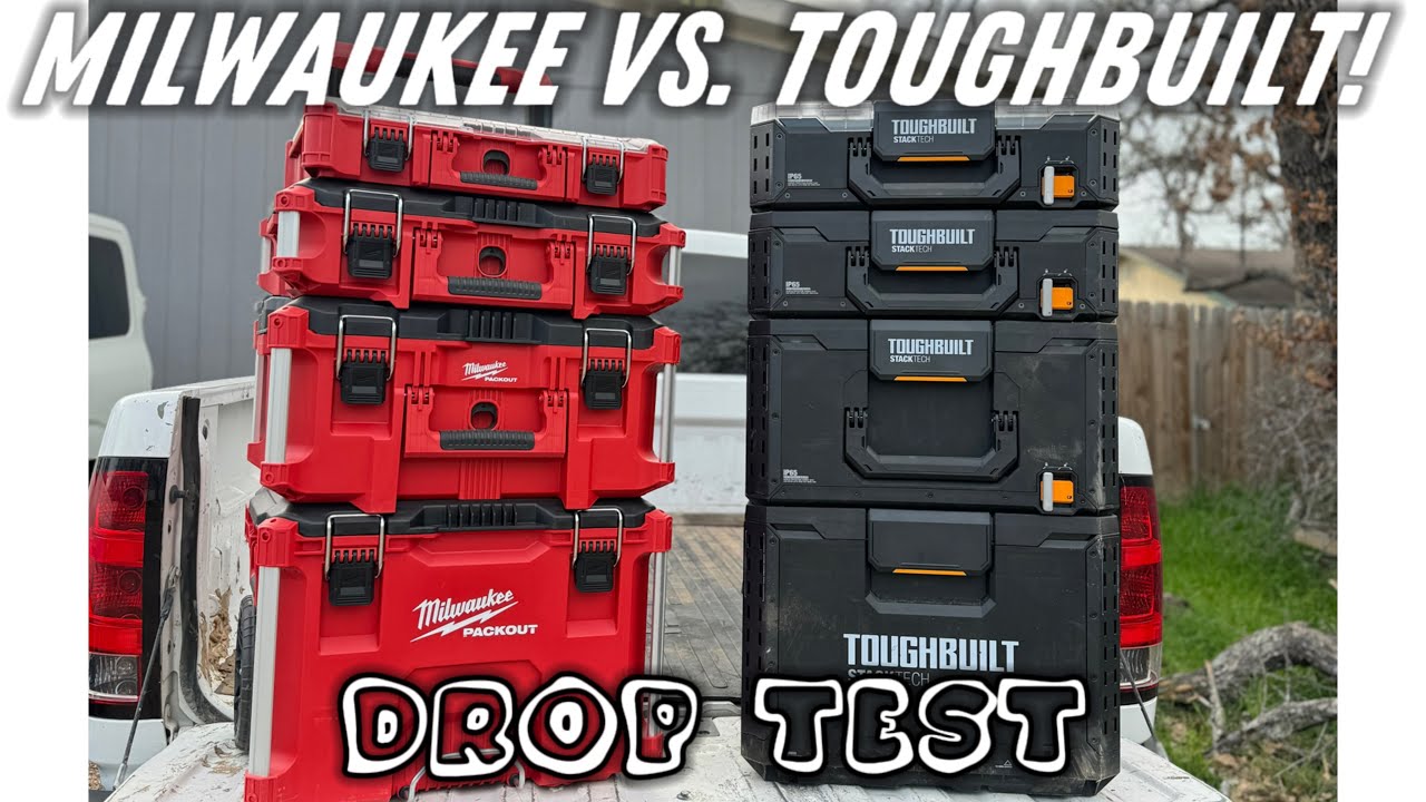 Тест на падение TOUGHBUILT StackTech против Milwaukee PACKOUT!