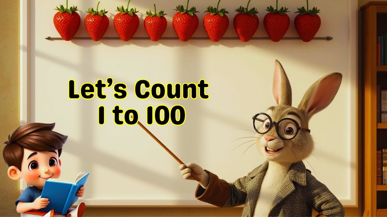 Learn to Count from 1 to 100 with Strawberries! 🍓 Fun Animated Number Counting for Kids | Aeroplane