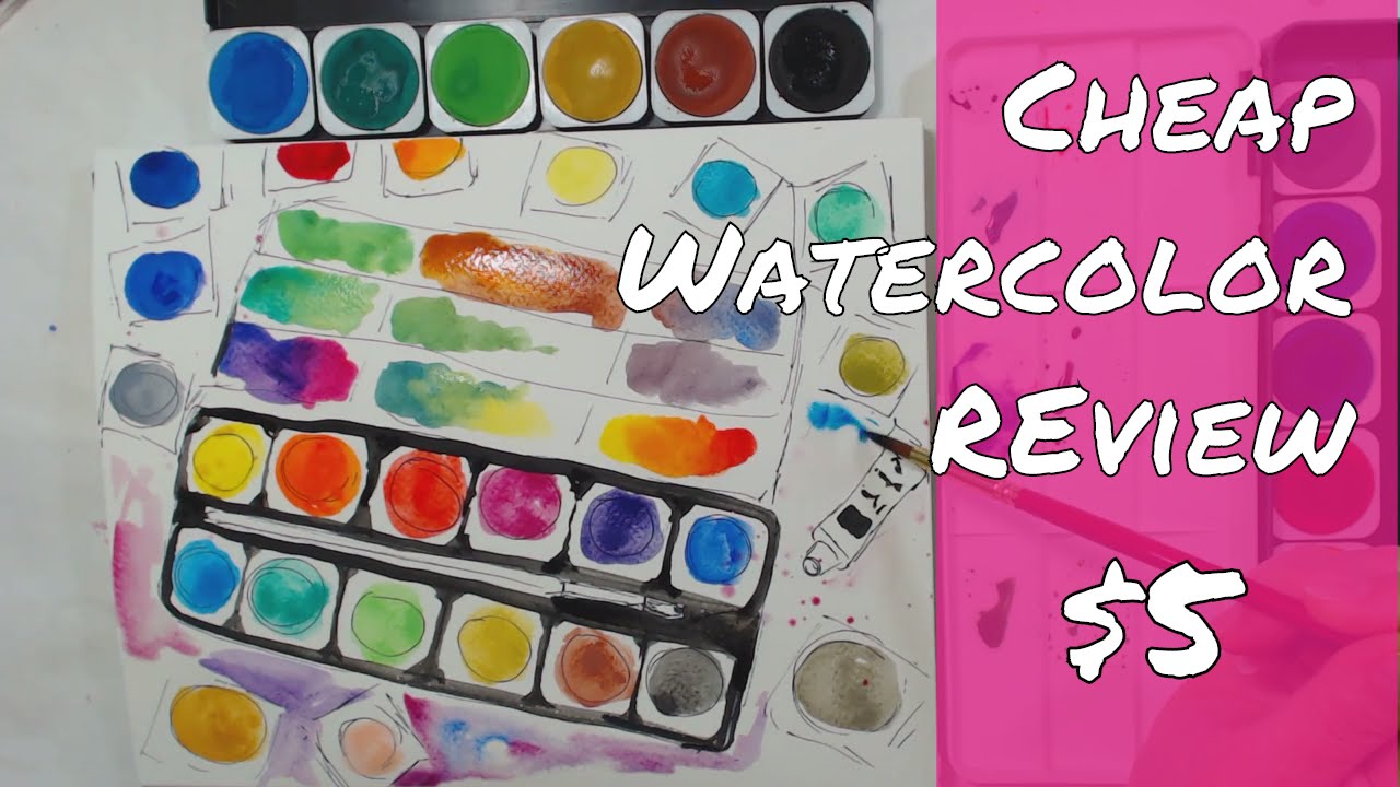 Cheap Watercolor Review! $5 Phoenix Watercolor Set of 24