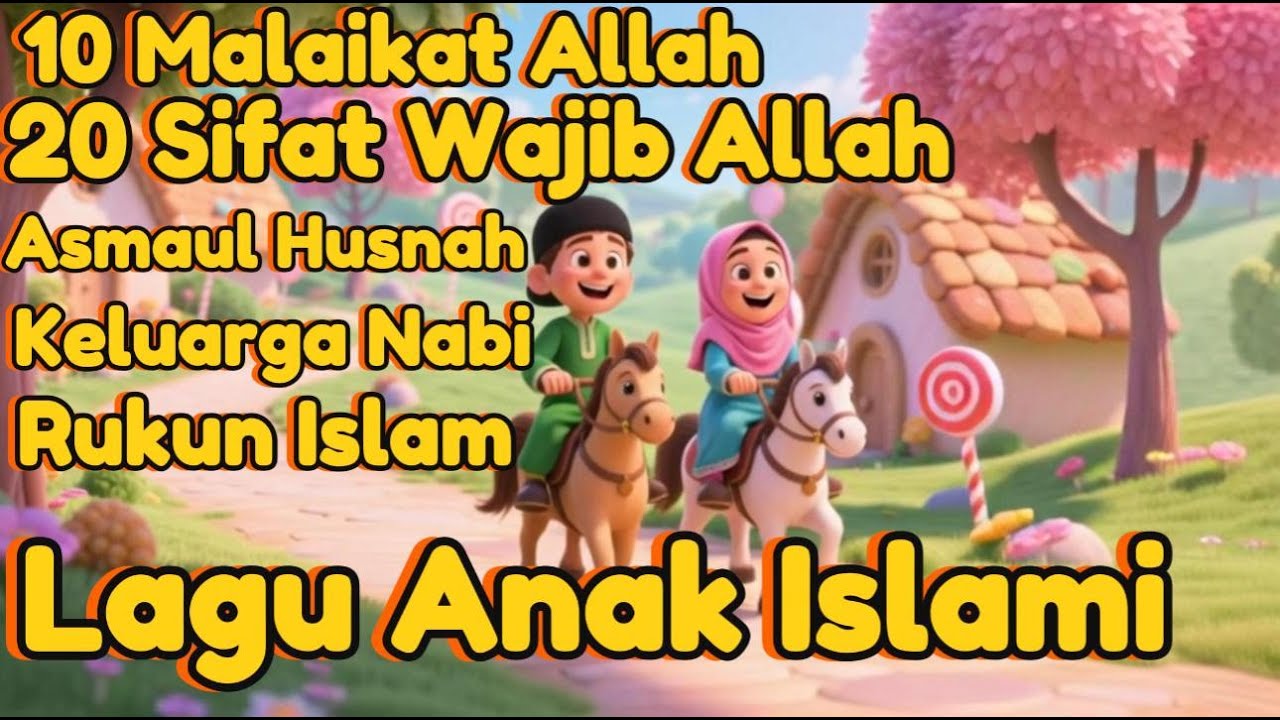 10 Malaikat Allah, 20 Sifat Wajib Allah, Asmaul Husna, Keluarga Nabi, Rukun Islam Lagu Anak Islami
