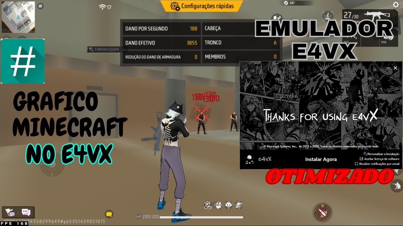 EMULADOR LITE PC FRACO 🔥e4vX 4.240.30.1002, GRÁFICO MINECRAFT 🚀🔥,FF V7A + EMULADOR SUPER OTIMIZADO💜