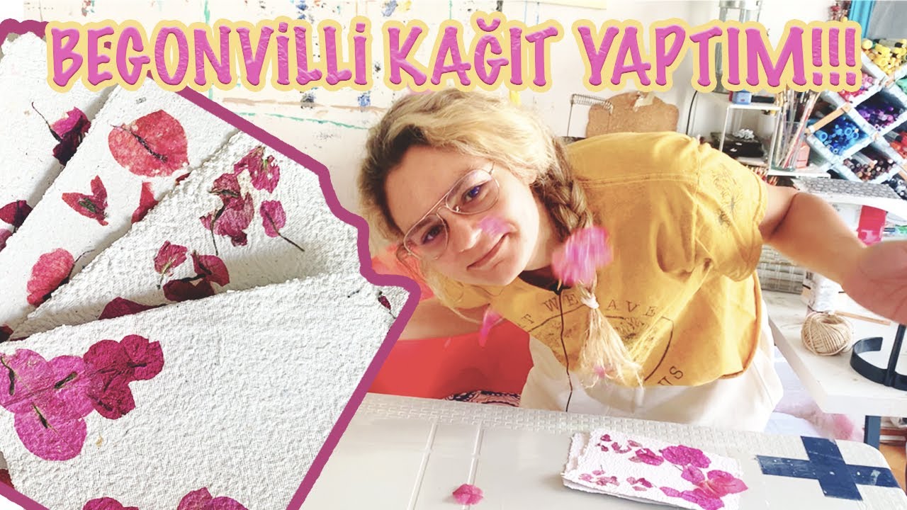 Begonvilli El Yapımı Kağıt Yaptım! Kağıtları Geri Dönüştürüp, Evde Kağıt Nasıl Yapılır? #kagityapimi