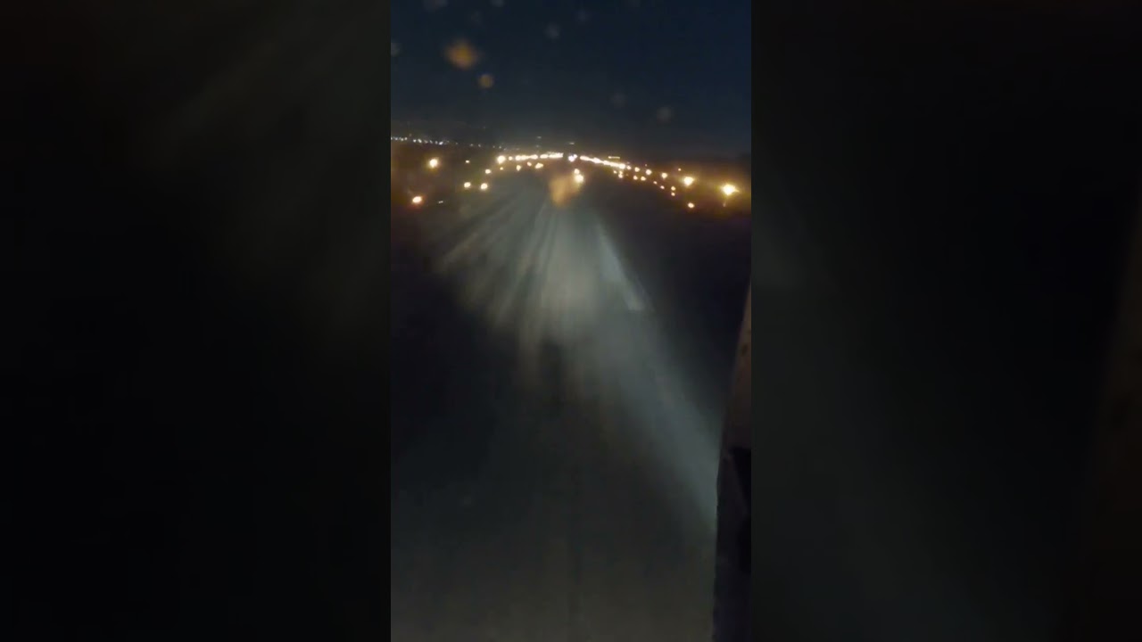 go around after landing! cockpit view at night..#aviation #goaround