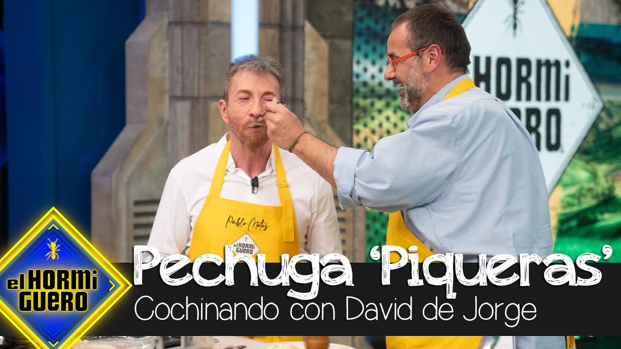 David de Jorge reta a Pedro Piqueras y a Pablo Motos con una pechuga de pollo - El Hormiguero
