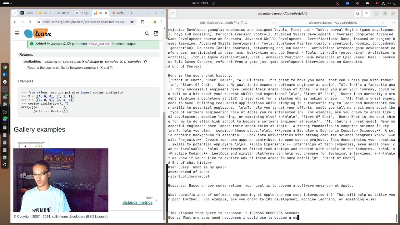 Studying Calc 3 | Working on Portfolio Website | Implementing Intent Classification for LLM