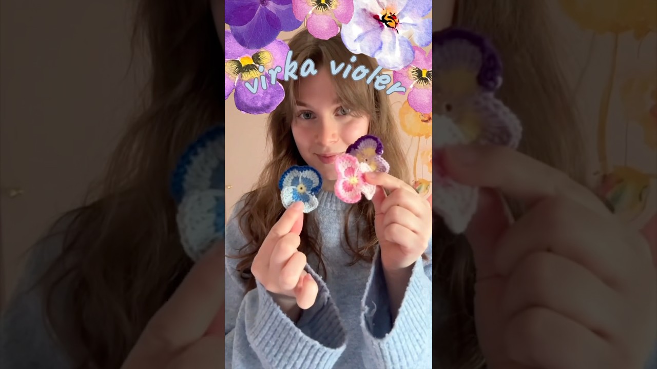 Hur man virkar violer🌸 #crochet #virka