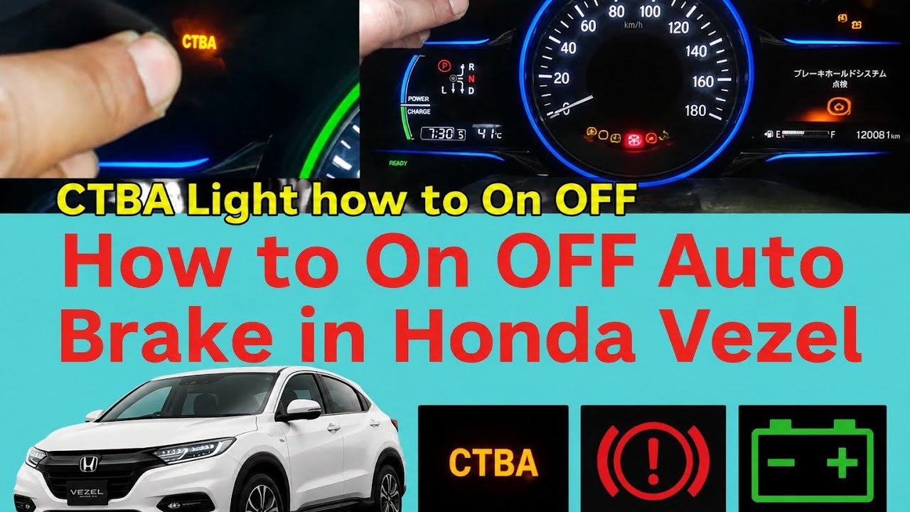 How to off & on CTBA light in Honda vezel# How to on & off auto brake in honda vezel