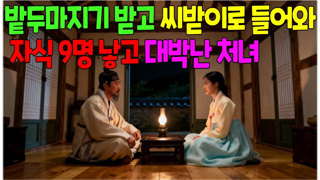 밭 두 마지기 받고 씨받이로 들어와 자식 9명 낳고 대박난 처녀