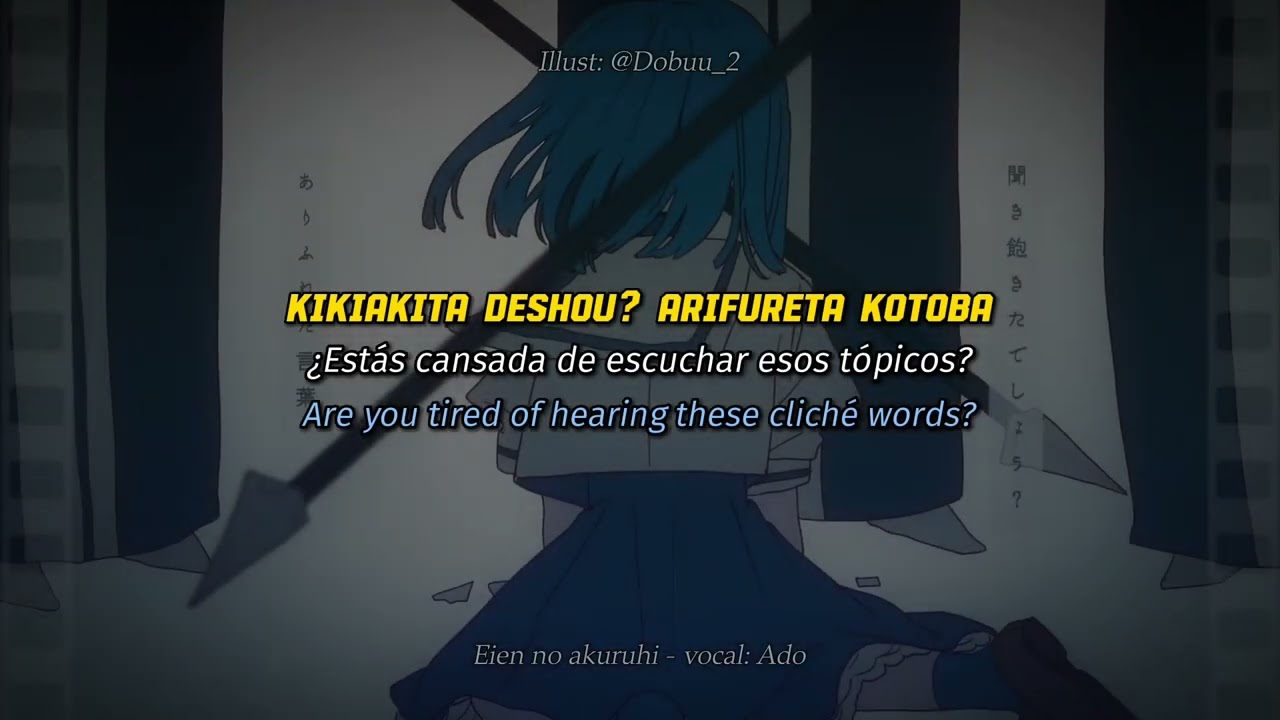 Eien no akuruhi (永遠のあくる日) - Vocal: Ado. Romaji + sub español + sub english.