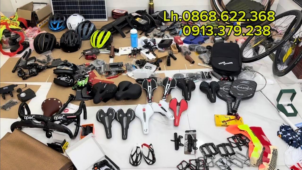 Thanh lý phụ kiện xe đạp Nhật chính hãng-Yên carbon S.Works- mũ carbon Nhật-Ghi đông dẹp zipp