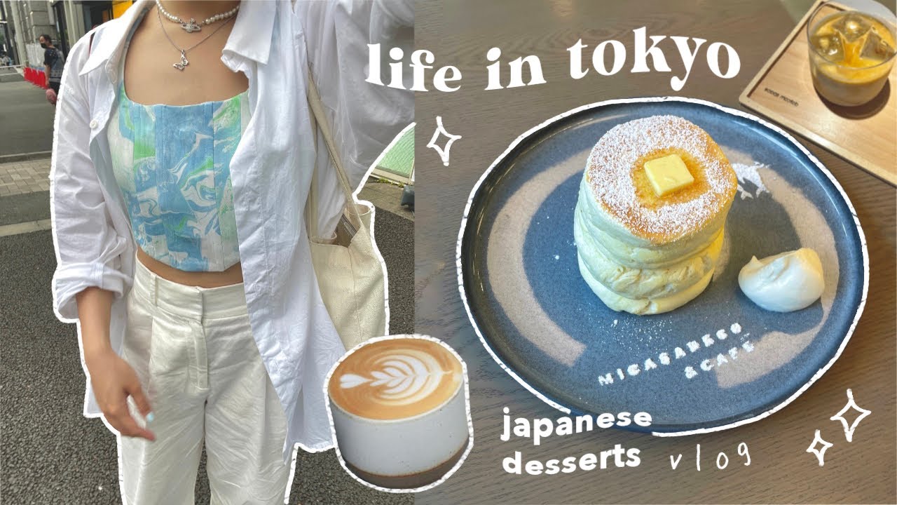 Living in Japan | japanese desserts in harajuku, cafe hopping & home alone night 🥞✨
