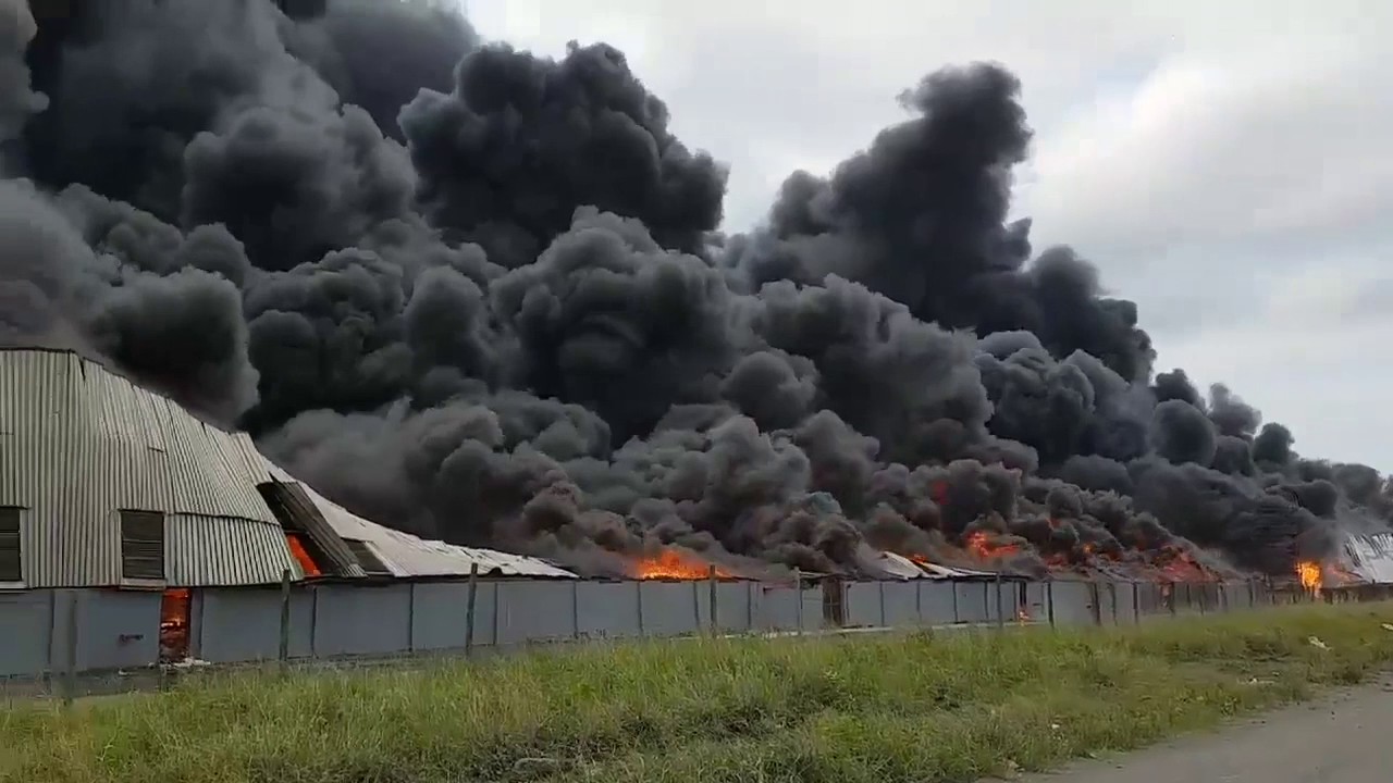 Large Fire Breaks Out at Durban Warehouse