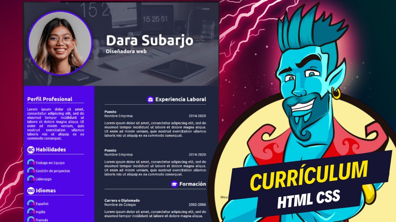 Currículum Vitae HTML CSS Tutorial Fácil 2025