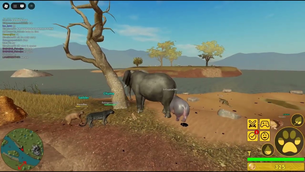 🐘I attacked the other animals with the elephant🐘[savannah life]