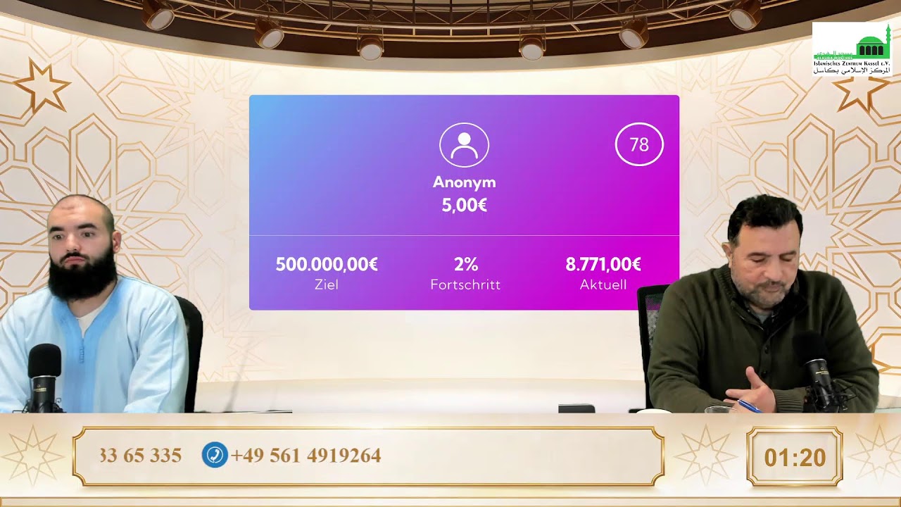 Spenden-Livestream am 21.02.2026 ab 22 Uhr - Moschee-Bau