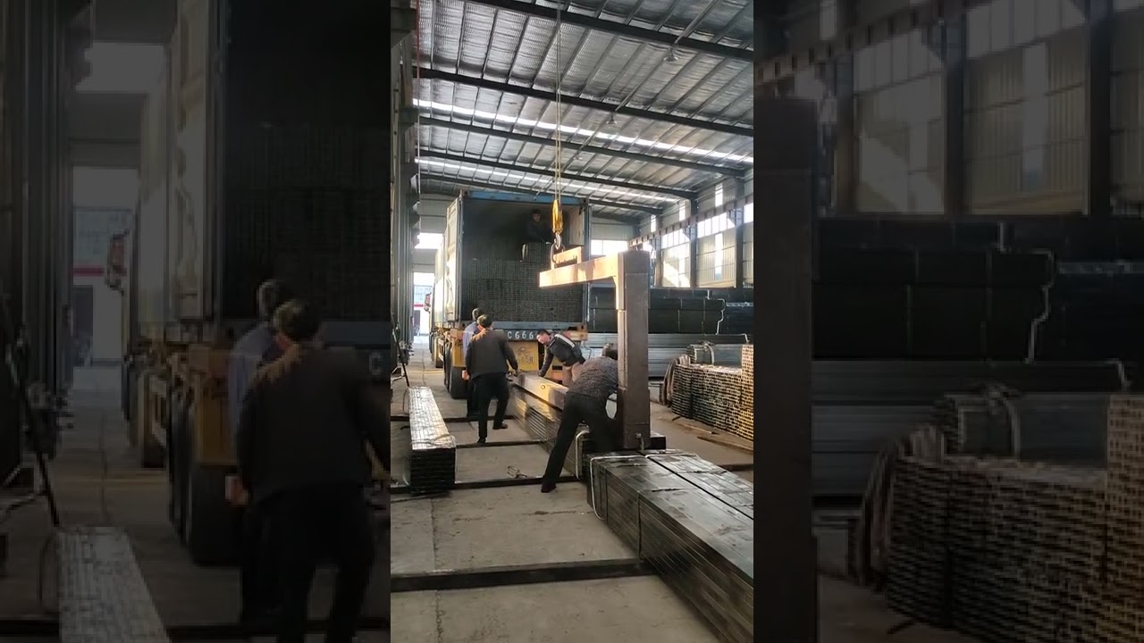 steel pipe load into container