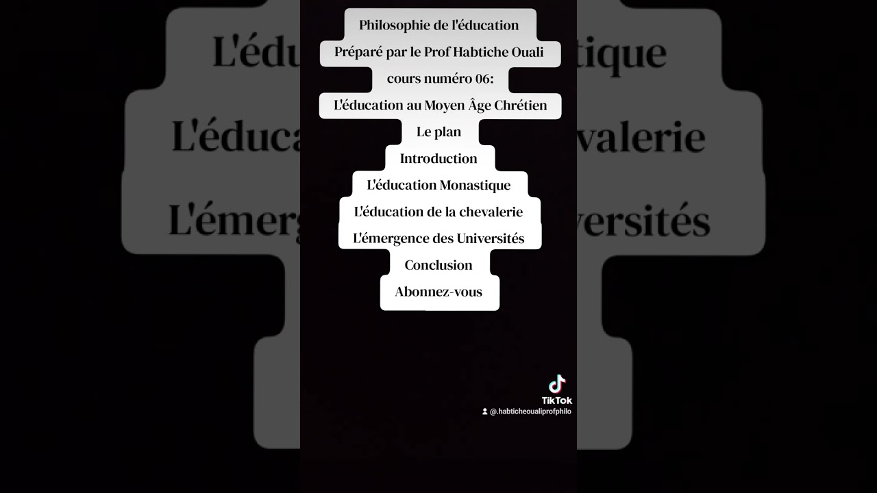 📌 Cours numéro 06 : 🏰 L’éducation au Moyen Âge Chrétien