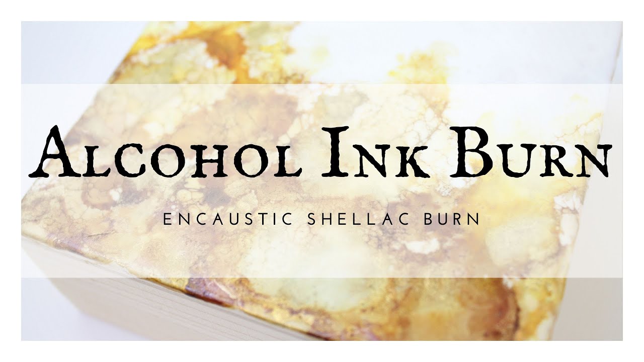 Alcohol Ink Spray Shellac Burn on Encaustic Wax