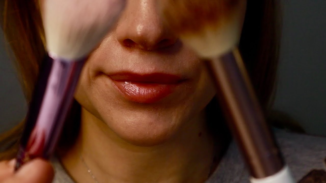 Gentle Slow Face Brushing ASMR  Intimate Hand Movements No Talking